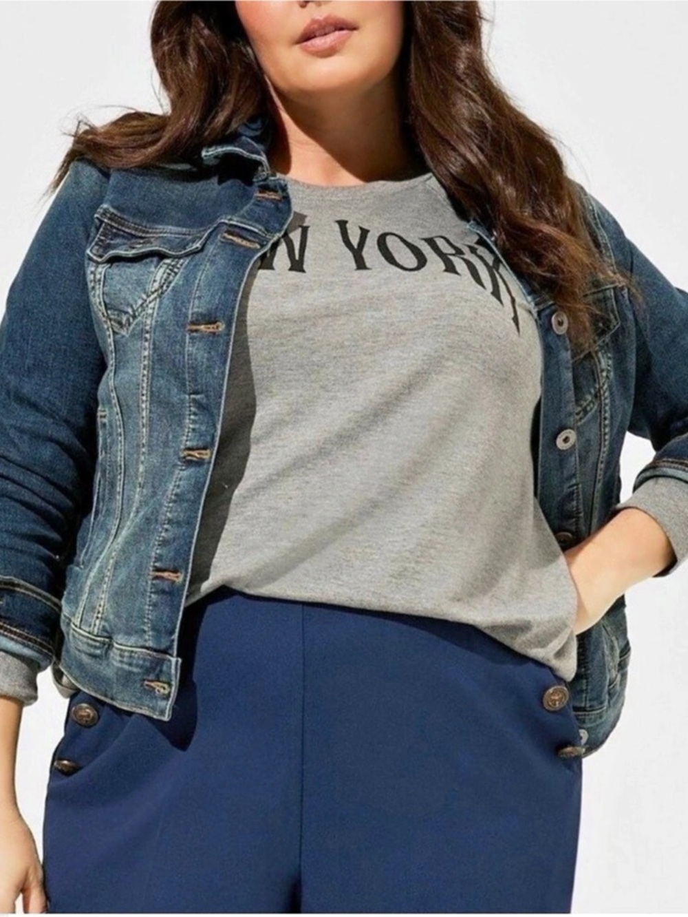 Denim Jacket in Blue & Gray Like New